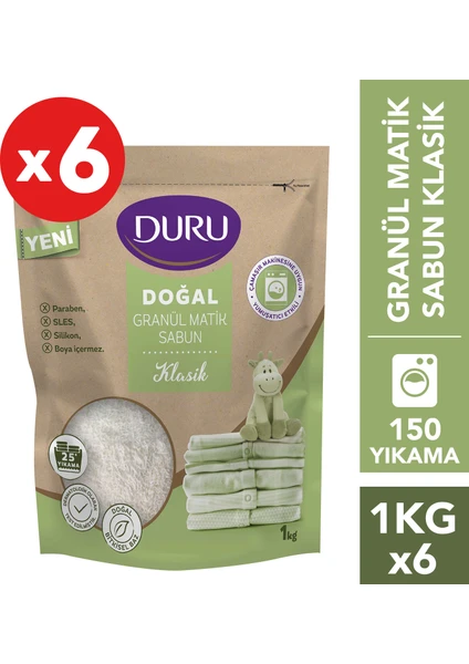 Granül Matik Sabun Klasik (6 x 1 kg)