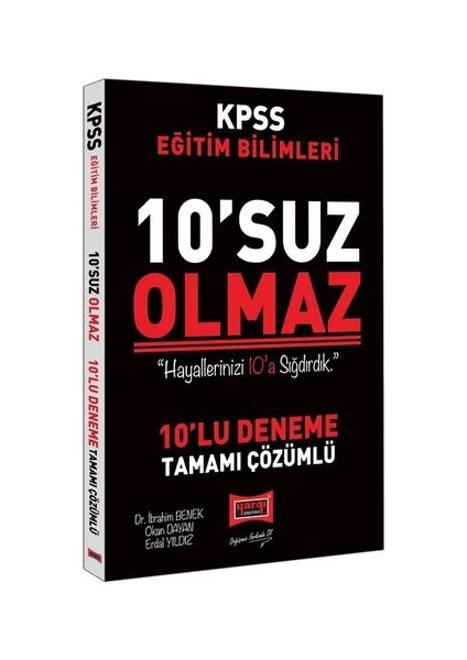 2020 KPSS Eğitim Bilimleri 10'Suz Olmaz Tamamı Çözümlü 10 Deneme