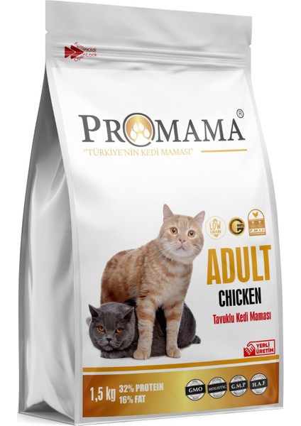 Chıcken Adult Tavuklu Yetişkin Kedi Maması 1,5 kg