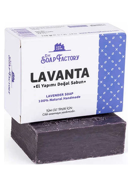 The Soap Factory Klasik Seri El Yapımı Lavanta Sabunu 110 g - Vegan - Lüks - Bütün Cilt Tipleri İçin - Geleneksel Kaynatma Yöntemi - Üstün Cilt Bakımı - Bitkisel