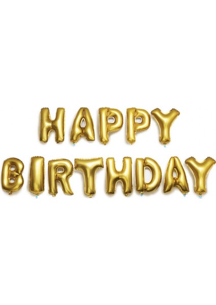 Folyo Balon Happy Birthday Set Gold