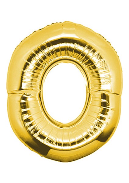 Gold Folyo Balon 0 Rakamı 90 cm