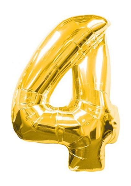 Gold Folyo Balon 4 Rakamı 90 cm