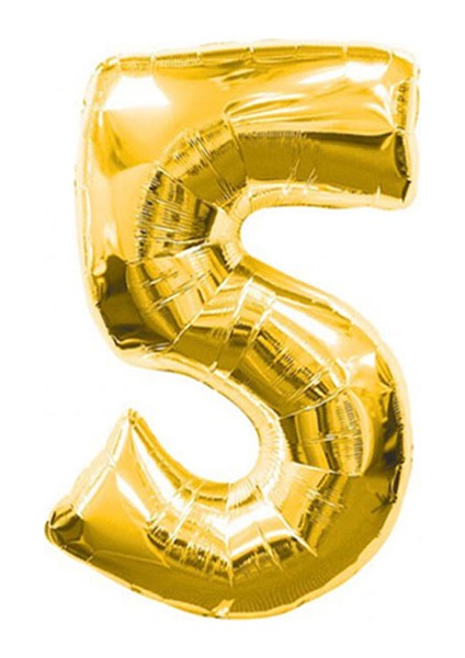 Gold Folyo Balon 5 Rakamı 90 cm