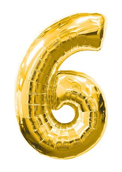 Gold Folyo Balon 6 Rakamı 90 cm