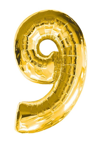 Gold Folyo Balon 9 Rakamı 90 cm