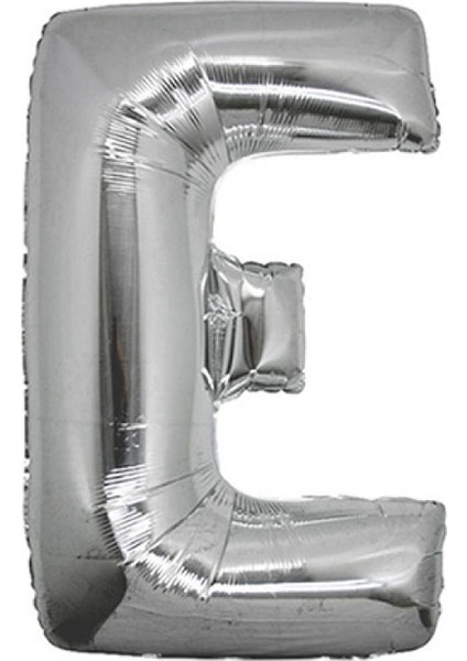 Gümüş Folyo Balon E Harfi 40 cm