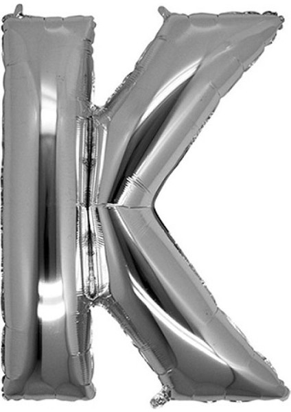 Gümüş Folyo Balon K Harfi 40 cm