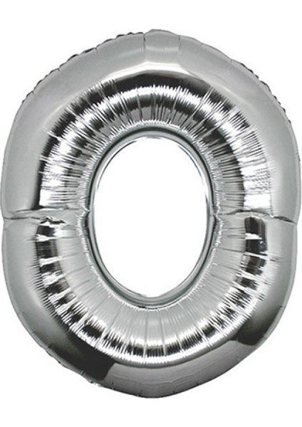 Gümüş Folyo Balon O Harfi 90 cm