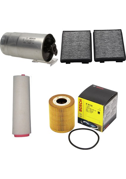 Filtre Bakım Seti E39 2.5 3.0 Dizel Hava + Yağ + Yakıt Filtre + Polen Sardes