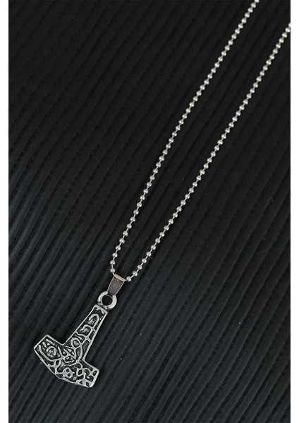 Gümüş Renk Metal Aksesuarlı Top Zincirli Erkek Kolye fiyatları