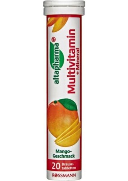 Multivitamin ve Mineral Suda Eriyen Mango Aromalı 20'li Tablet