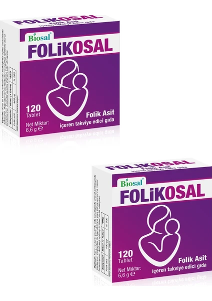 Folik Asit 400 Mcg 120 Tablet 2 Kutu