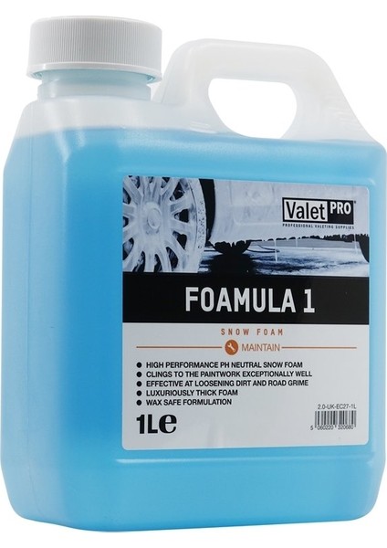 Valet Pro Foamula 1 Ph Nötr Yıkama Köpüğü 1 lt