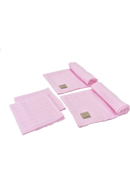 Bebek Müslin Seti Pembe 4'lü