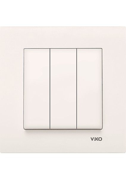 Viko Karre/Meridian Krem Üçlü Anahtar Mekanizma Çerçeve Hariç