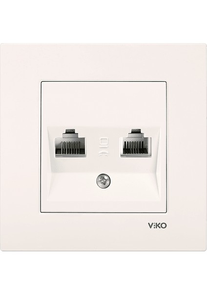Viko Karre/Meridian Krem Data+Nümeris Cat6+Cat3 Mekanizma Çerçeve Hariç
