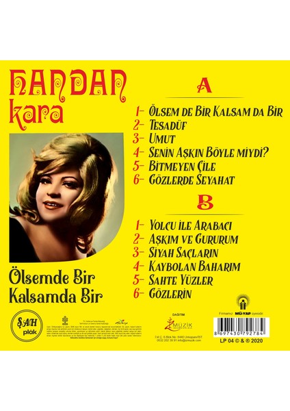 Handan Kara - Ölsem De Bir Kalsam Da Bir - Plak