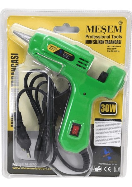 Meşem 30 W Profesyonel Silikon Tabancası İnce Mum Silikon