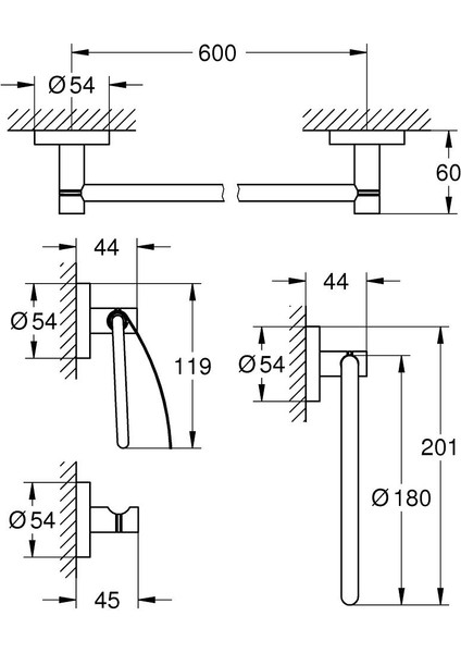Essentials Aksesuar Seti 4 Parça Krom -40776001 fiyatları