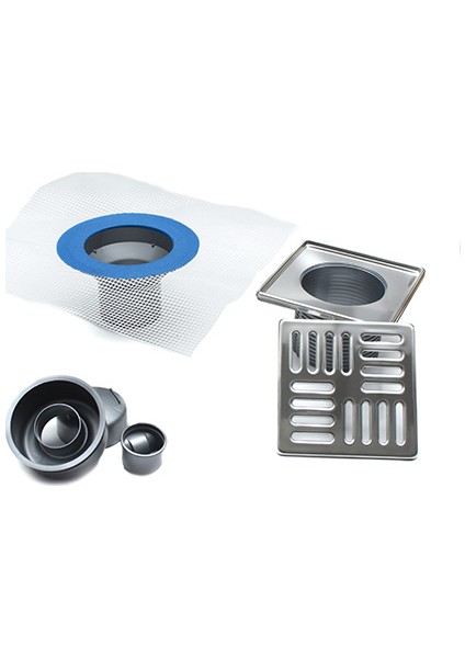 Q70 Alttan Çıkışlı Sürme Yalıtım Uyumlu 15X15 Paslanmaz Çerçeveli Sulu Susuz Kokuönleyicili Takım Süzgeç fiyatları