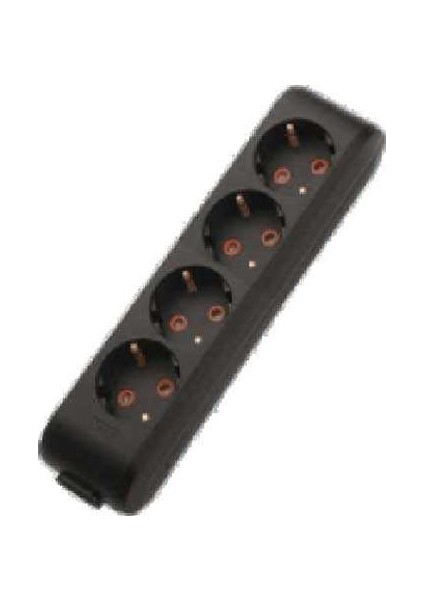 Multi-Let Siyah Dörtlü Priz Topraklı Klemensli Çocuk Korumalı