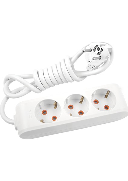 Multi-Let Üçlü Priz Topraklı 5 m Çocuk Korumalı