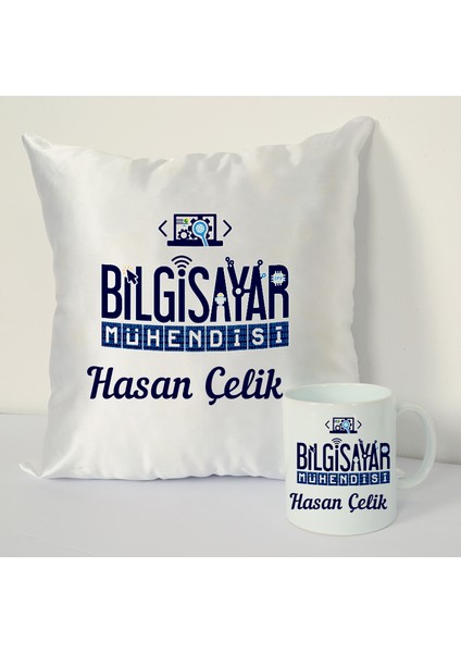 Bilgisayar Mühendisi Kupa Bardağı ve Dekoratif Kırlenti