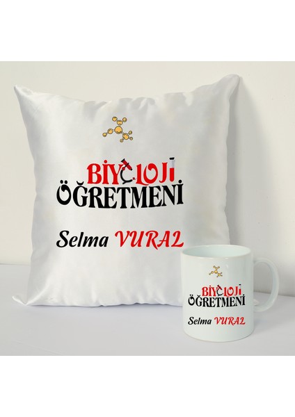 Biyoloji Öğretmeni Kupa Bardağı ve Dekoratif Kırlenti