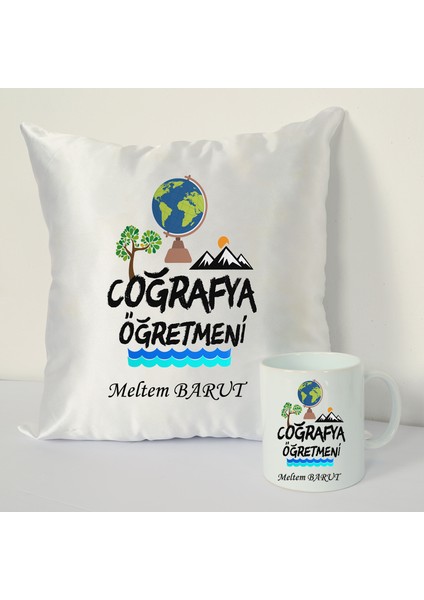 Coğrafya Öğretmeni Bardağı ve Dekoratif Kırlenti