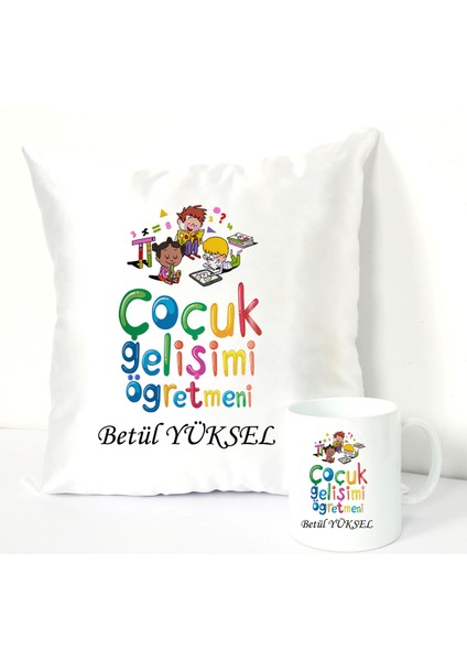 Çocuk Gelişimi Öğretmeni Kupa Bardağı ve Dekoratif Kırlenti