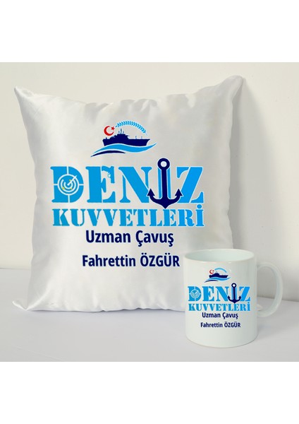 Deniz Kuvvetleri Uzman Çavuş Bardağı ve Dekoratif Kırlenti