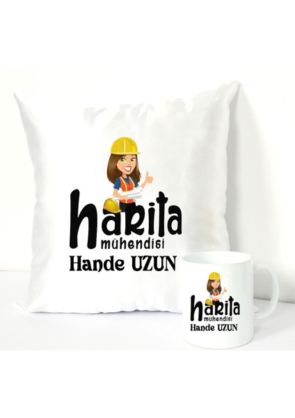 Harita Mühendisi Bardağı ve Dekoratif Kırlenti