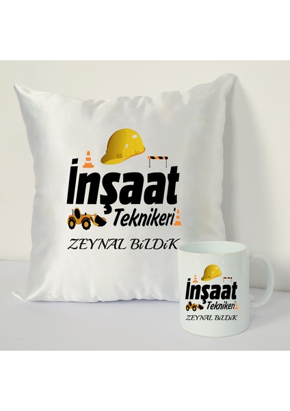 Inşaat Teknikeri Bardağı ve Dekoratif Kırlenti