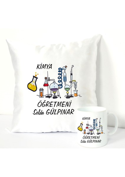 Kimya Öğretmeni Kupa Bardağı ve Dekoratif Kırlenti