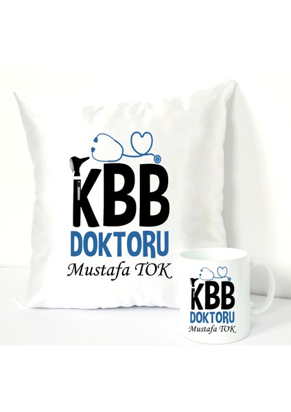 Kulak Burun Boğaz Doktoru Kupa Bardağı ve Dekoratif Kırlenti