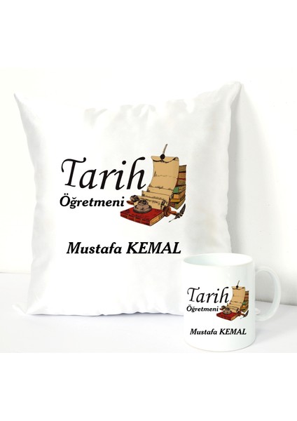 Tarih Öğretmeni Kupa Bardağı ve Dekoratif Kırlenti
