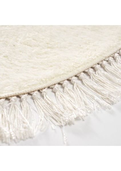 Queen Oval Nakışlı Kaymaz Yıkanabilir 3'lü Paspas Seti Klozet Takımı Set Krem modelleri