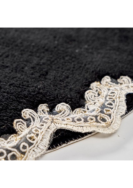 Selonya Welsoft Oval Kaymaz Taban Yıkanabilir 2'li Banyo Paspas Seti Klozet Takımı Siyah modelleri