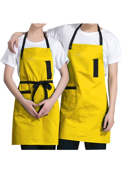 Askılı Önlük Şef Barista Aşçı Kuaför Tattoo Garson Önlüğü Sarı