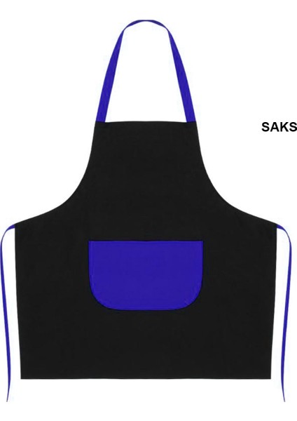 Askılı Önlük Şef Barista Aşçı Kuaför Tattoo Garson Önlüğü Saks Mavisi