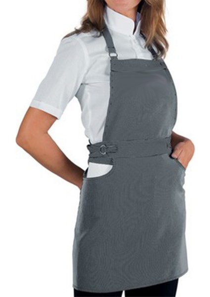 Askılı Önlük Şef Barista Aşçı Kuaför Tattoo Garson Önlüğü Gri