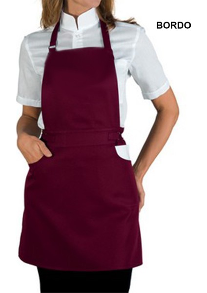 Askılı Önlük Şef Barista Aşçı Kuaför Tattoo Garson Önlüğü Bordo fiyatları