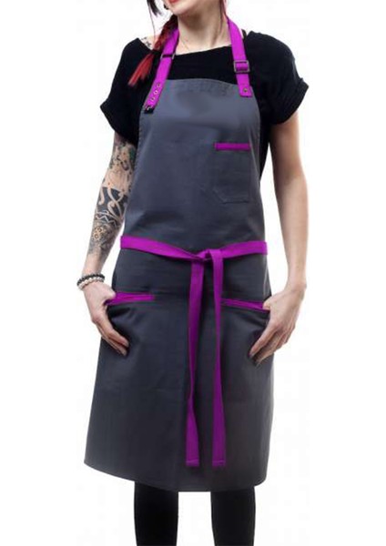 Askılı Önlük Şef Barista Aşçı Kuaför Tattoo Garson Önlüğü Fuşya