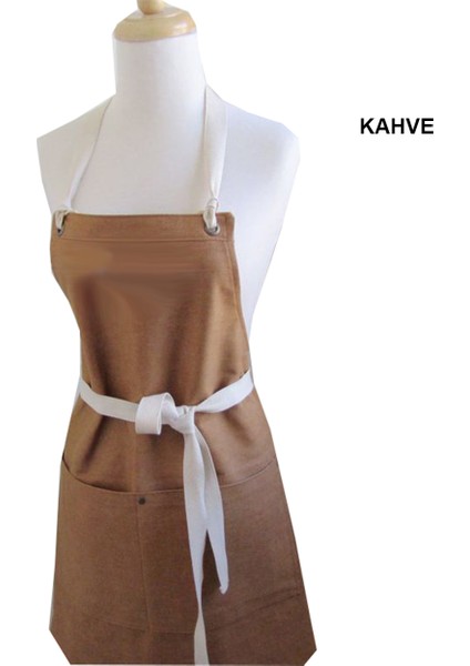 Askılı Önlük Şef Barista Aşçı Kuaför Tattoo Garson Önlüğü Kahverengi fiyatları