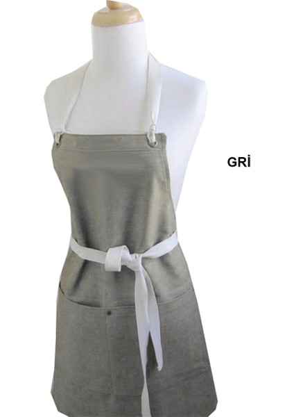Askılı Önlük Şef Barista Aşçı Kuaför Tattoo Garson Önlüğü Gri fiyatları