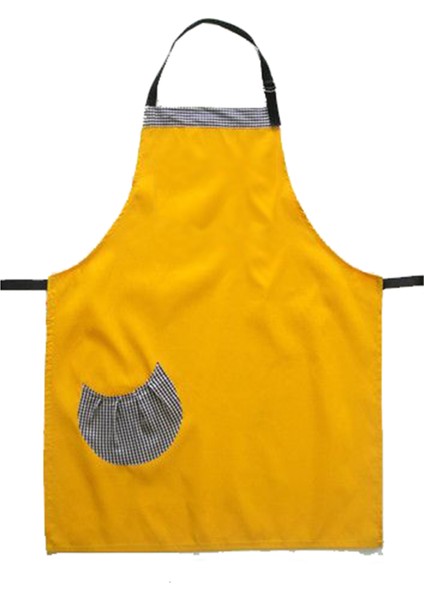 Askılı Önlük Şef Barista Aşçı Kuaför Tattoo Garson Önlüğü Sarı