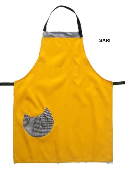 Askılı Önlük Şef Barista Aşçı Kuaför Tattoo Garson Önlüğü Sarı fiyatları