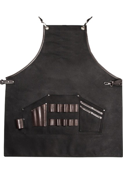 Askılı Önlük Şef Barista Aşçı Kuaför Tattoo Garson Önlüğü Siyah