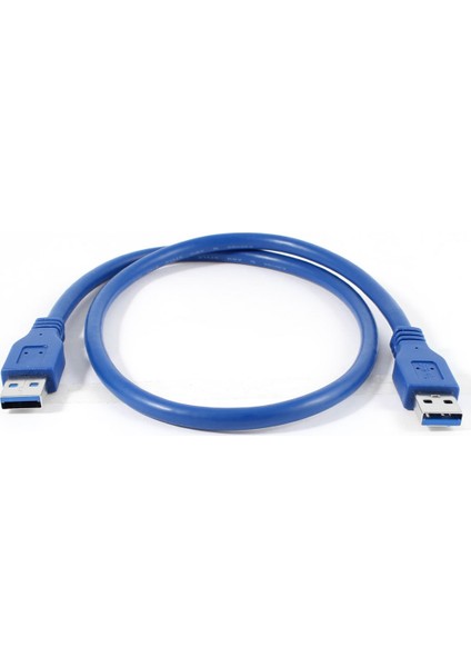 Usb 3.0 Erkek Erkek 60Cm Mavi Şarj Ve Data Kablosu